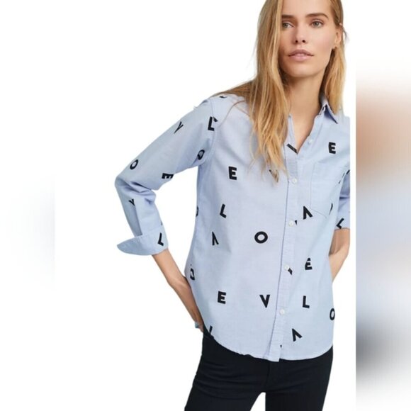 Current/Elliott Tops - Current/Elliott Love Letter Button Down Shirt Size 1 (US 4)